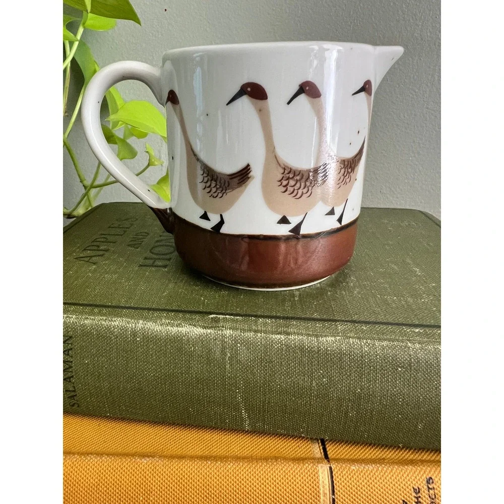 Shafford Wild Game Porcelain Goose Creamer Pitcher Vintage Bird Speckled Ceramic
